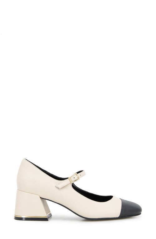 Kenneth Cole Alec Mary Jane Pump In White/black Leather