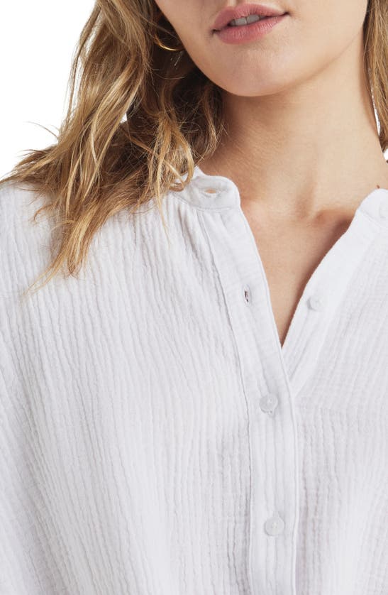 Shop Splendid Adele Oversize Cotton Gauze Button-up Shirt In White