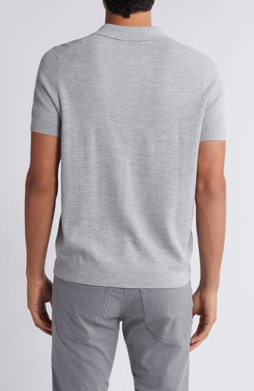 Shop Nordstrom Short Sleeve Coolmax® & Wool Polo Sweater In Grey Heather