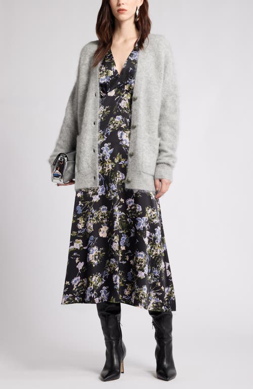 NORDSTROM NORDSTROM LONG SLEEVE SATIN MIDI DRESS