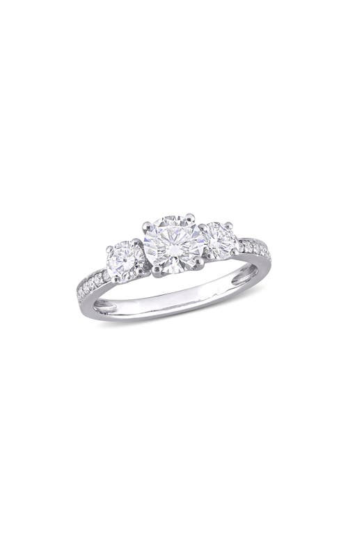 Delmar Dew Created Moissanite Ring In White/white Gold