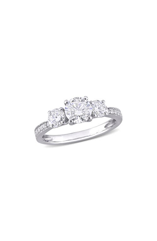 Shop Delmar Dew Created Moissanite Ring In White/white Gold