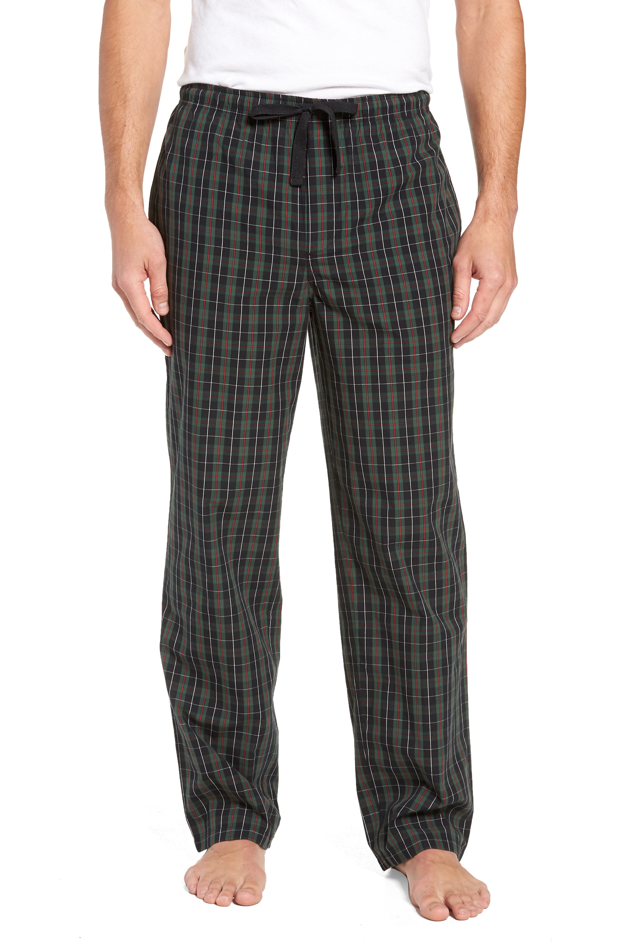 Nordstrom Shop Poplin Pajama Pants, Green
