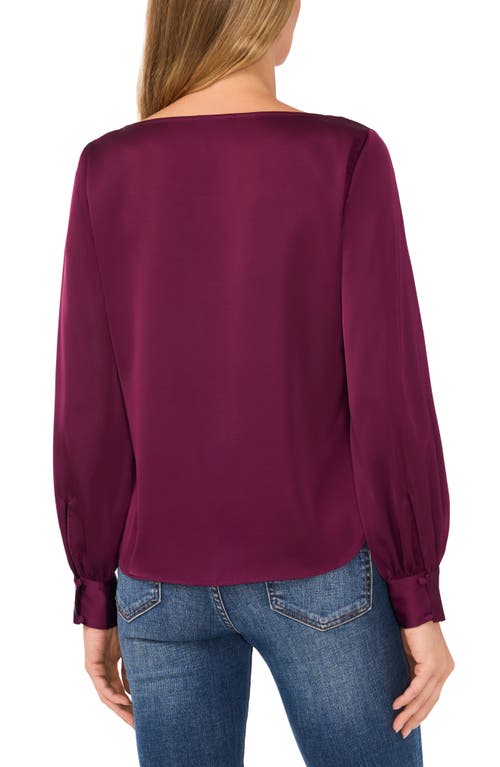 Cece Cowl Neck Charmeuse Top In Pickled Beet Burgundy