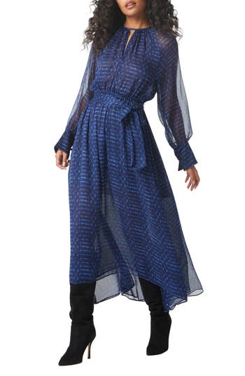 Misa Los Angeles Paloma Long Sleeve Dress In Blue