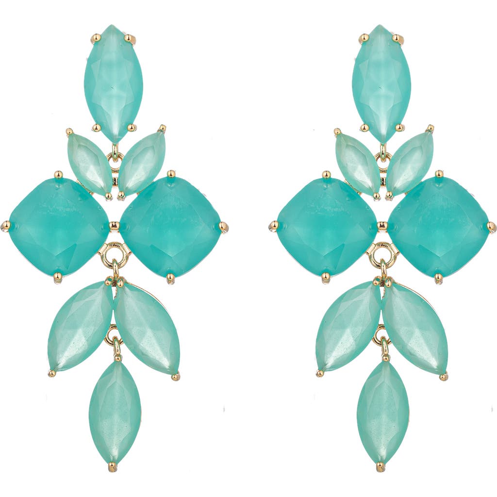 Eye Candy Los Angeles Penelope Cz Drop Earrings In Green
