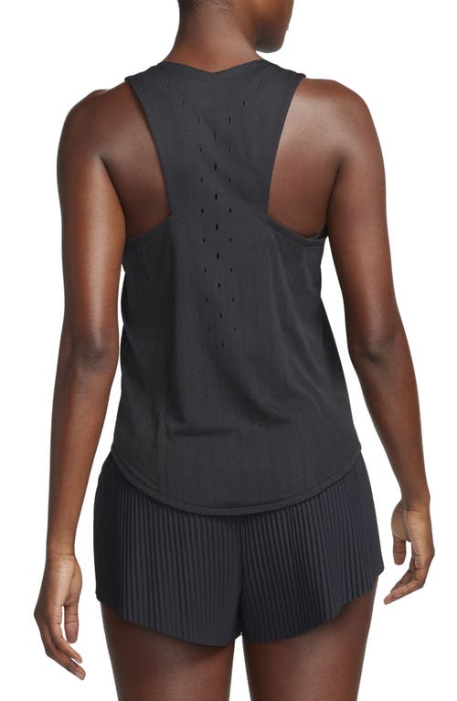 Shop Nike Aeroswift Dri-fit Adv Running Tank In Black/white