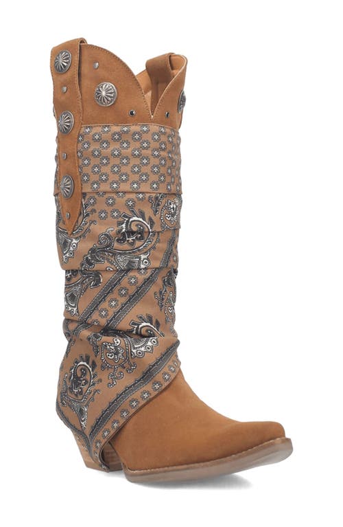 Dingo Rhapsody Knee High Paisley Western Boot in Camel 