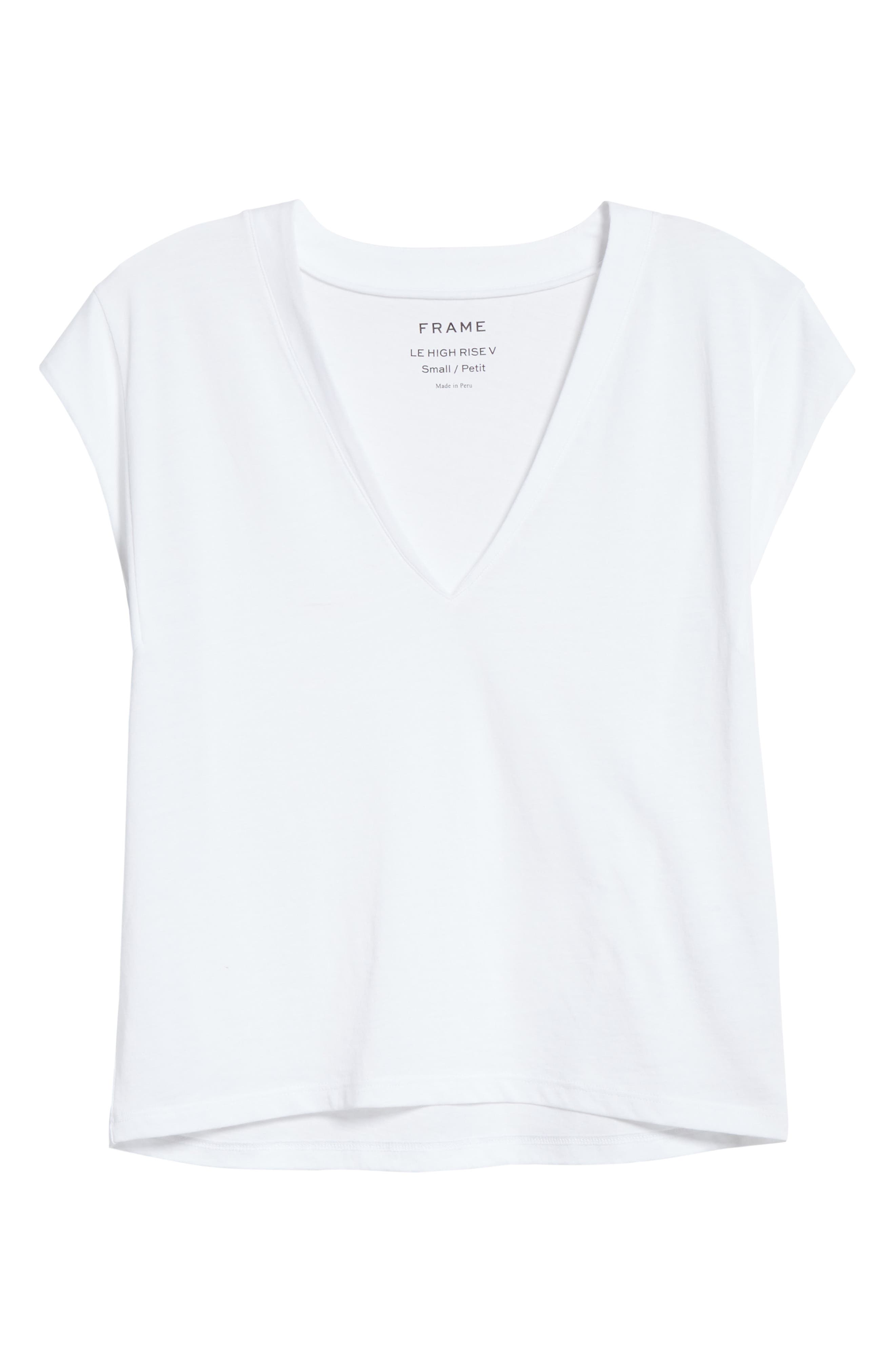 frame le mid rise v neck tee