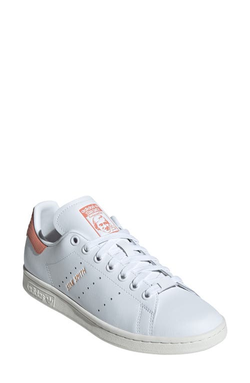 Shop Adidas Originals Adidas Primegreen Stan Smith Sneaker In White/wonder Clay/spark