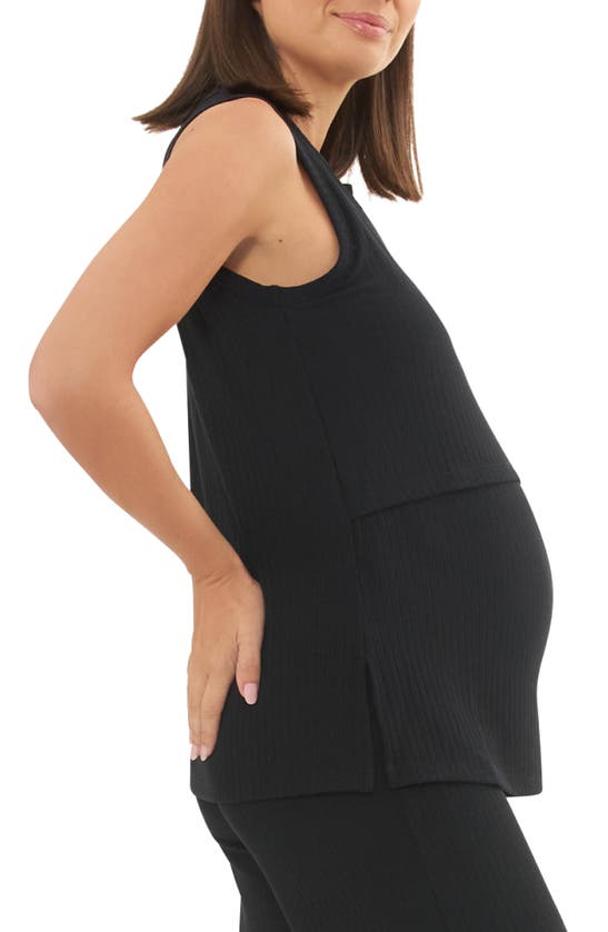 Shop Ripe Maternity Peter Rib Maternity/nursing Tank In Black