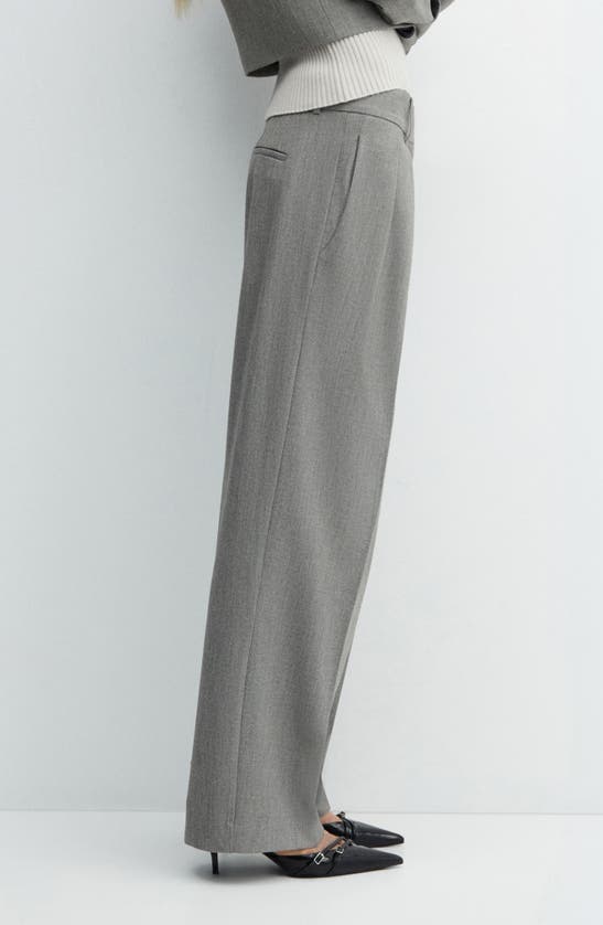 Shop Mango Colorado Pleat Front Wide Leg Pants In Grey