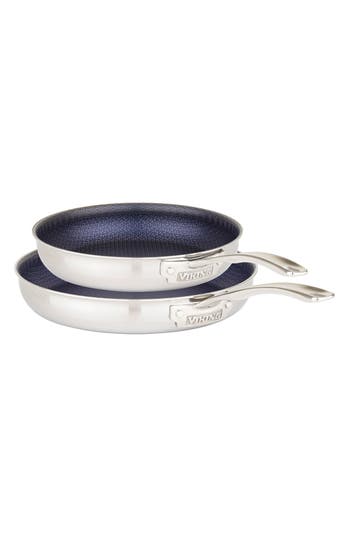 Viking Hybrid Plus Nonstick 2-piece Frying Pan Set In Stainless Steel
