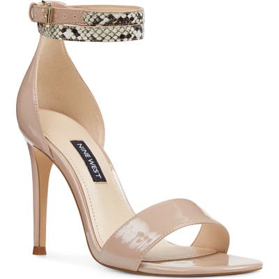 Nine West Nika Ankle Strap Sandal, Beige