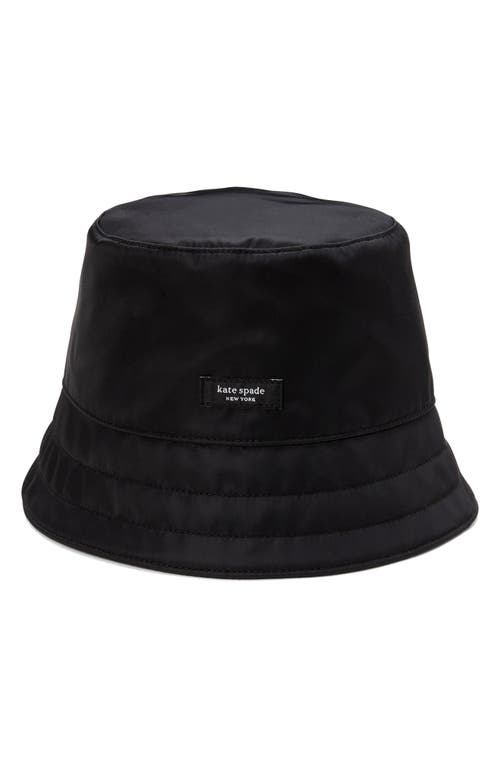 kate spade new york sam nylon packable bucket hat in Black