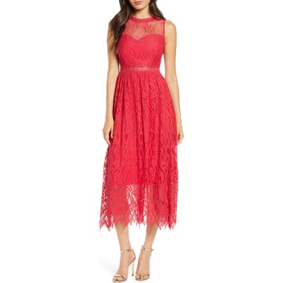 Foxiedox Sleeveless Lace Midi Dress