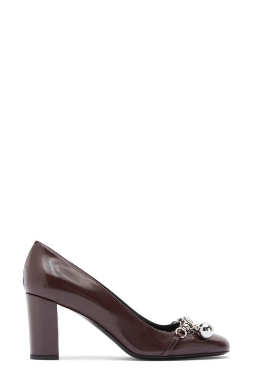 Longchamp Chain Strap Pump In Aubergine