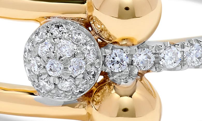 H.j. Namdar Diamond Pavé Horseshoe Ring In 14k Yellow And White Gold