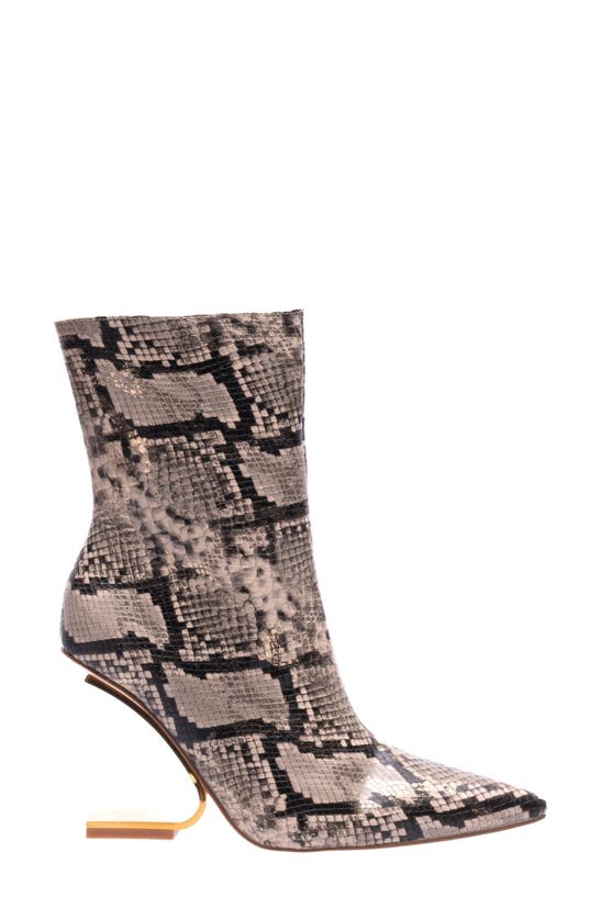 Lady Couture Princess Inverted Heel Bootie In Gold Snake