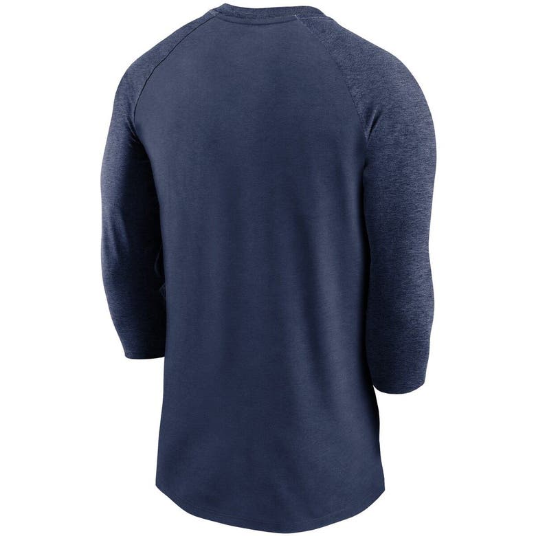 Men's Nike Navy Washington Nationals Local Phrase Tri-Blend 3/4-Sleeve  Raglan T-Shirt 