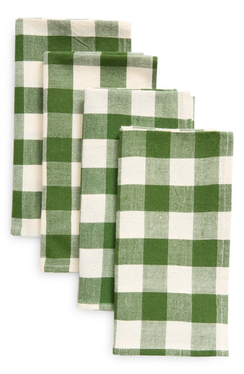 Heather Taylor Home Set of 4 Plaid Napkins in Gingham Hunter 