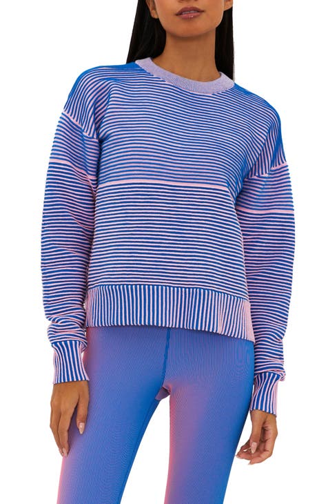 Textured Beach Crewneck in Multi Stripe