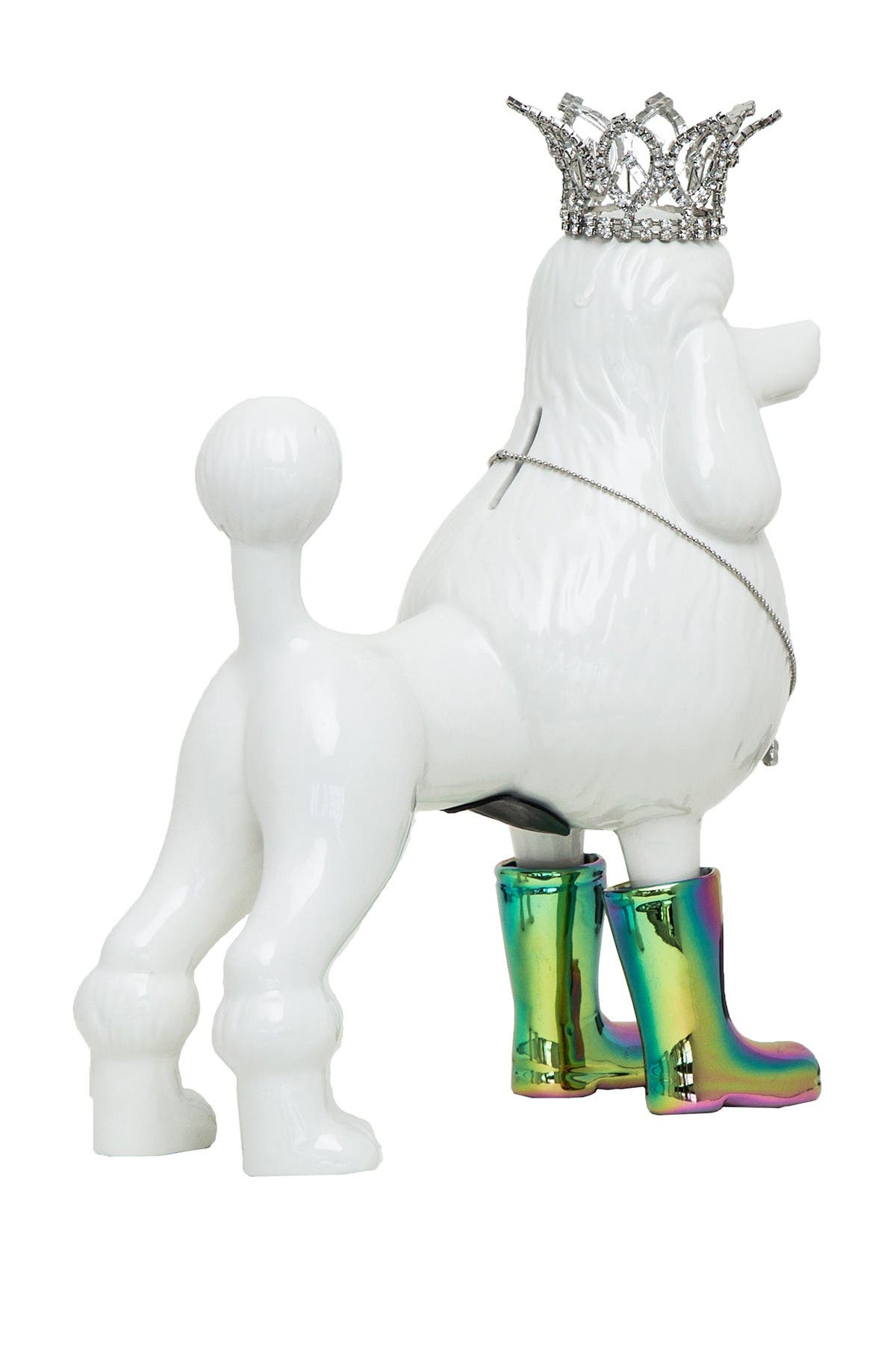 Interior Illusions Iridescent Poodle With Necklace And Crown Bank In Open Miscellaneous