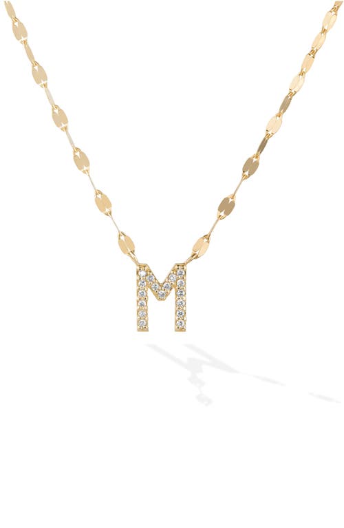 Lana Initial Pendant Necklace in Yellow Gold M 