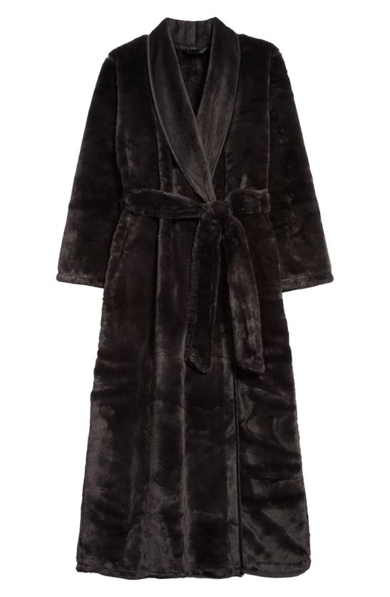 Nordstrom Recycled Faux Fur Robe In Black