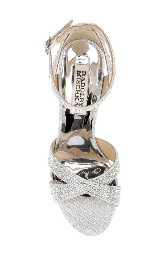 Shop Badgley Mischka Collection Fizzy Ankle Strap Platform Sandal In Silver