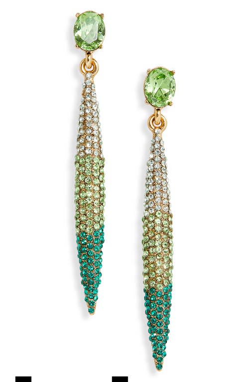 Shop Oscar De La Renta Pavé Spike Drop Earrings In Green Multi