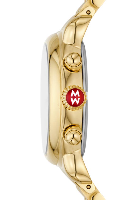 Shop Michele Csx Diamond Bracelet Watch, 36mm In Gold