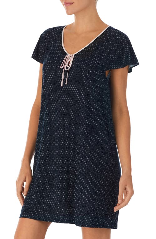Kate Spade New York Short Sleeve Sleep Shirt In Black Pt