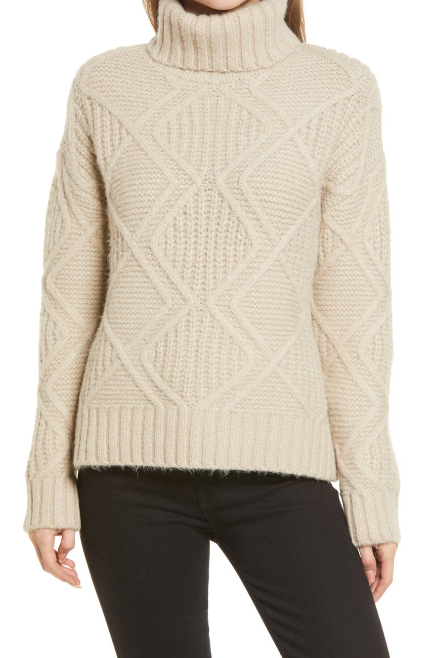 Caslon | Chunky Cable Knit Turtleneck Sweater | Nordstrom Rack