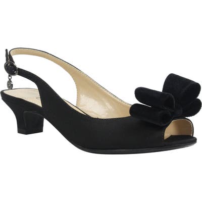 J. Renee Landan Bow Slingback Sandal, Black
