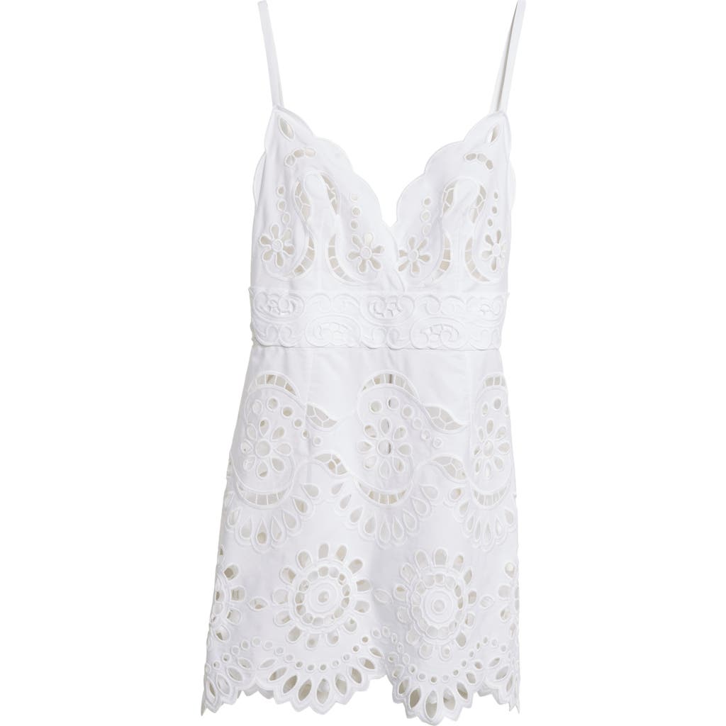 Dolce & Gabbana Cotton Minidress With Straps And Cut-out Detailing In W0800 Bianco Ottico
