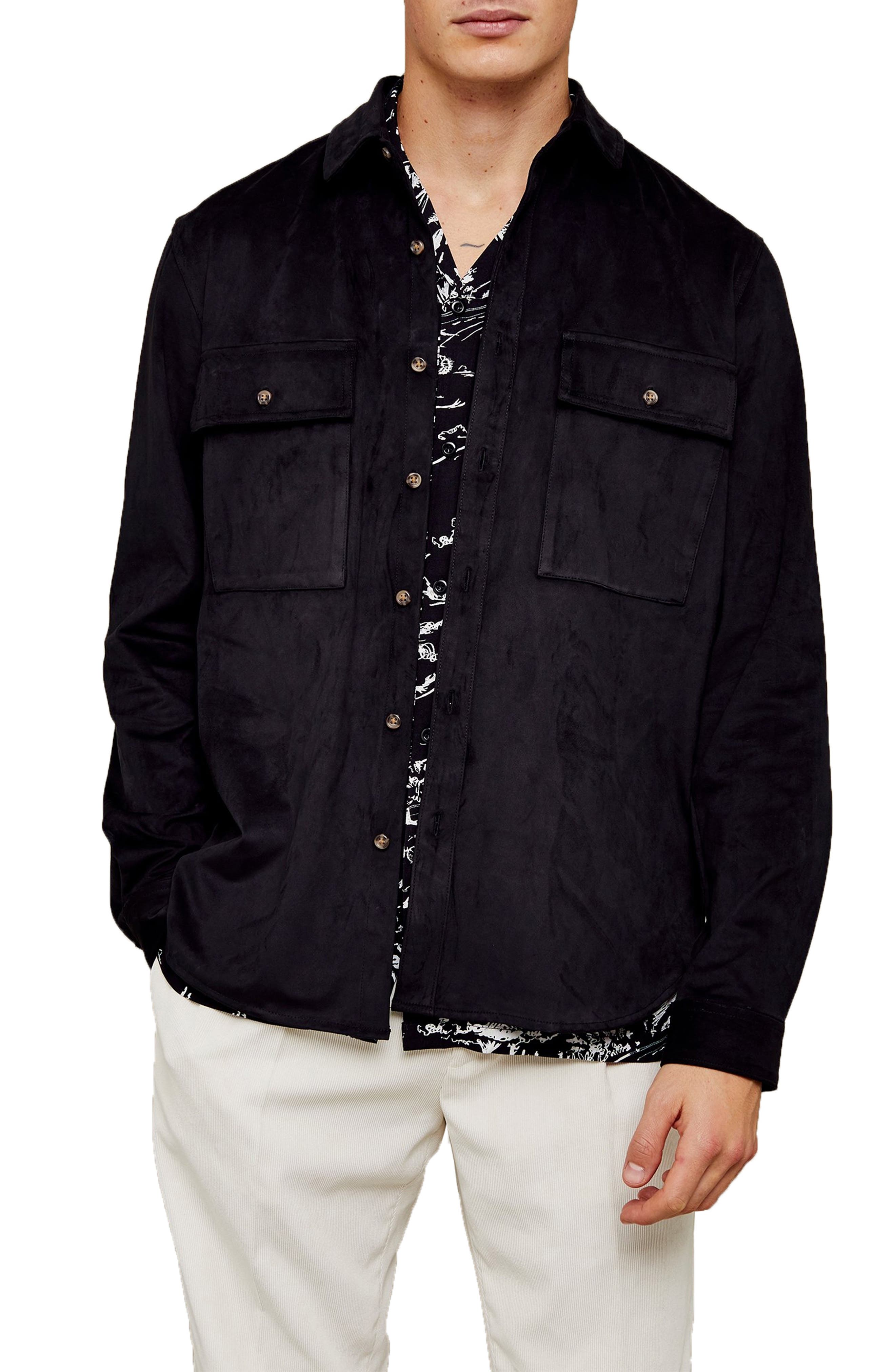 Slim Fit Faux Suede Shirt Nordstrom