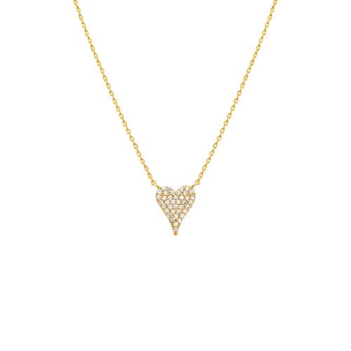 Shop Adina Eden By  Pave Cz Elongated Heart Necklace In Gold 1