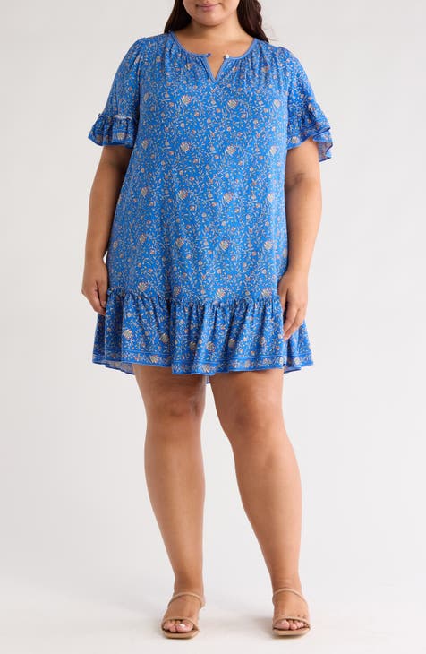 Flutter Sleeve Dress (Plus)