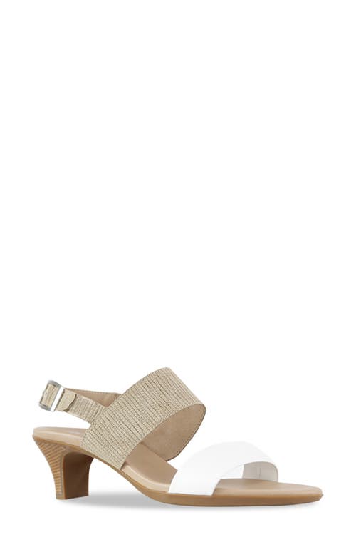 Munro Livia Slingback Sandal In White/light Tan