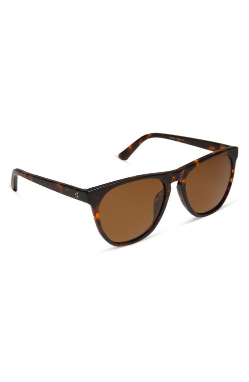 Shop Diff Darren 55mm Polarized Square Sunglasses In Matte Rich Tort/brown