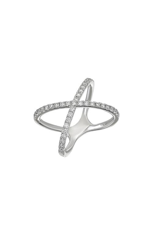 Bony Levy Audrey Diamond Crossover Ring 18K White Gold at Nordstrom,