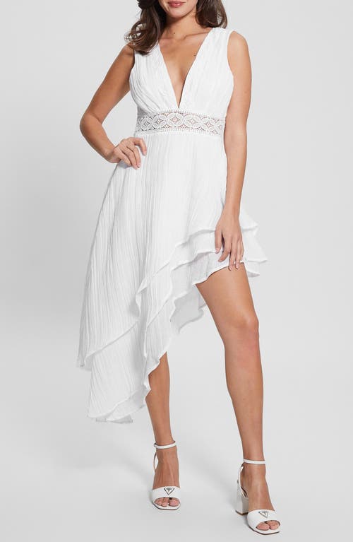 Guess Women's Sleeveless High-low Danny Dress In Pure White