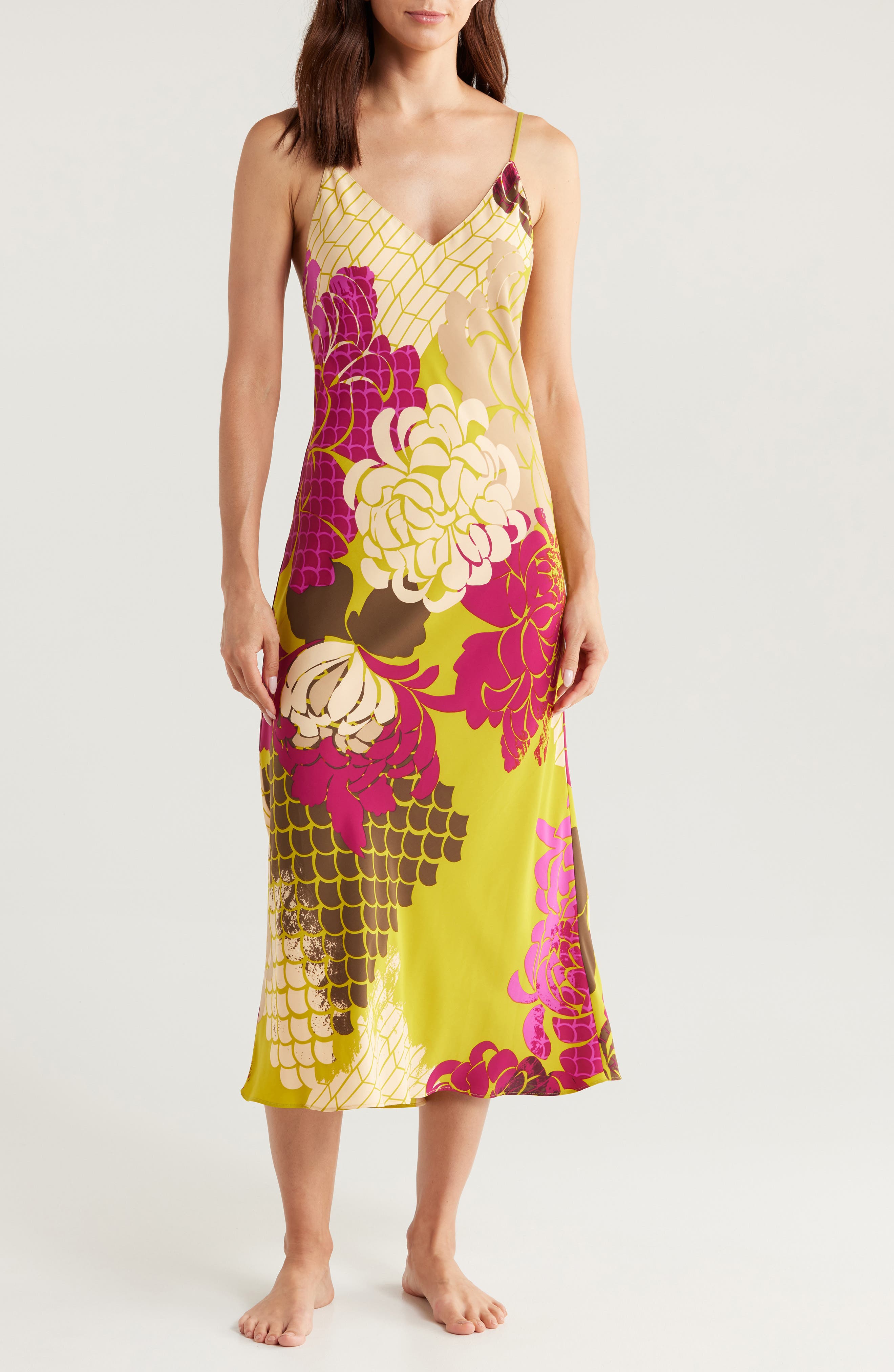 Natori Women’s Zebra Print Nightgown – Comfy Short Sleeve Caftan