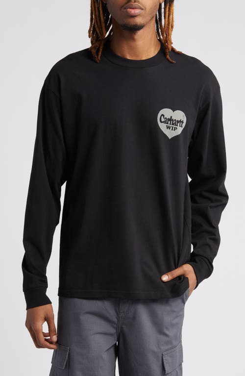 Carhartt Work In Progress Spree Long Sleeve Organic Cotton Graphic T-shirt In Black/grey