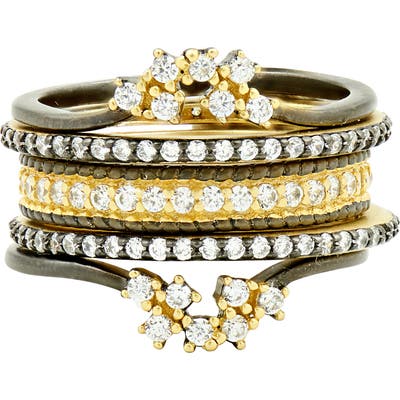 Freida Rothman Double Helix Set Of 5 Stacking Rings