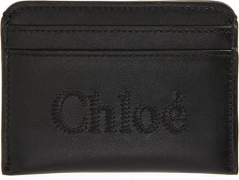 Sense Chloé Credit Card Holder in Leather with Embroidered Logo