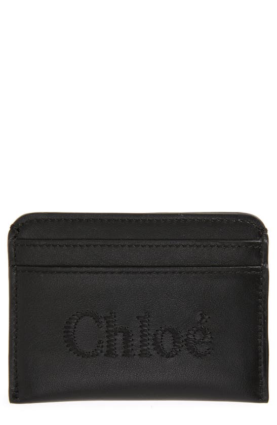 Chloé Sense Leather Card Case In 001 Black