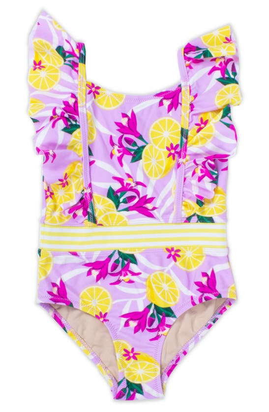 Shop Shade Critters Kids' Tropical Lemon One-piece Swimsuit In Pink Multi
