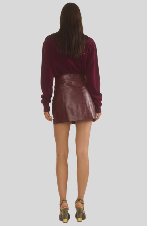 Cynthia Rowley Patent Skirt In Oxblood